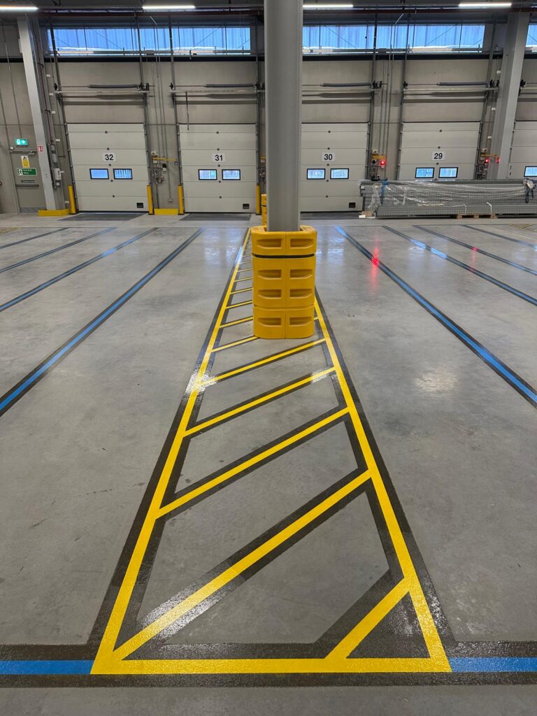 Warehouse Line Marking & Pallet Grid System Installation