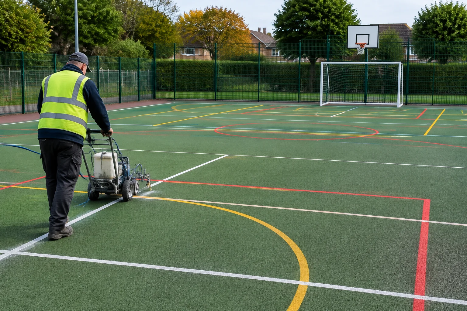UV line marking a multi-use games area